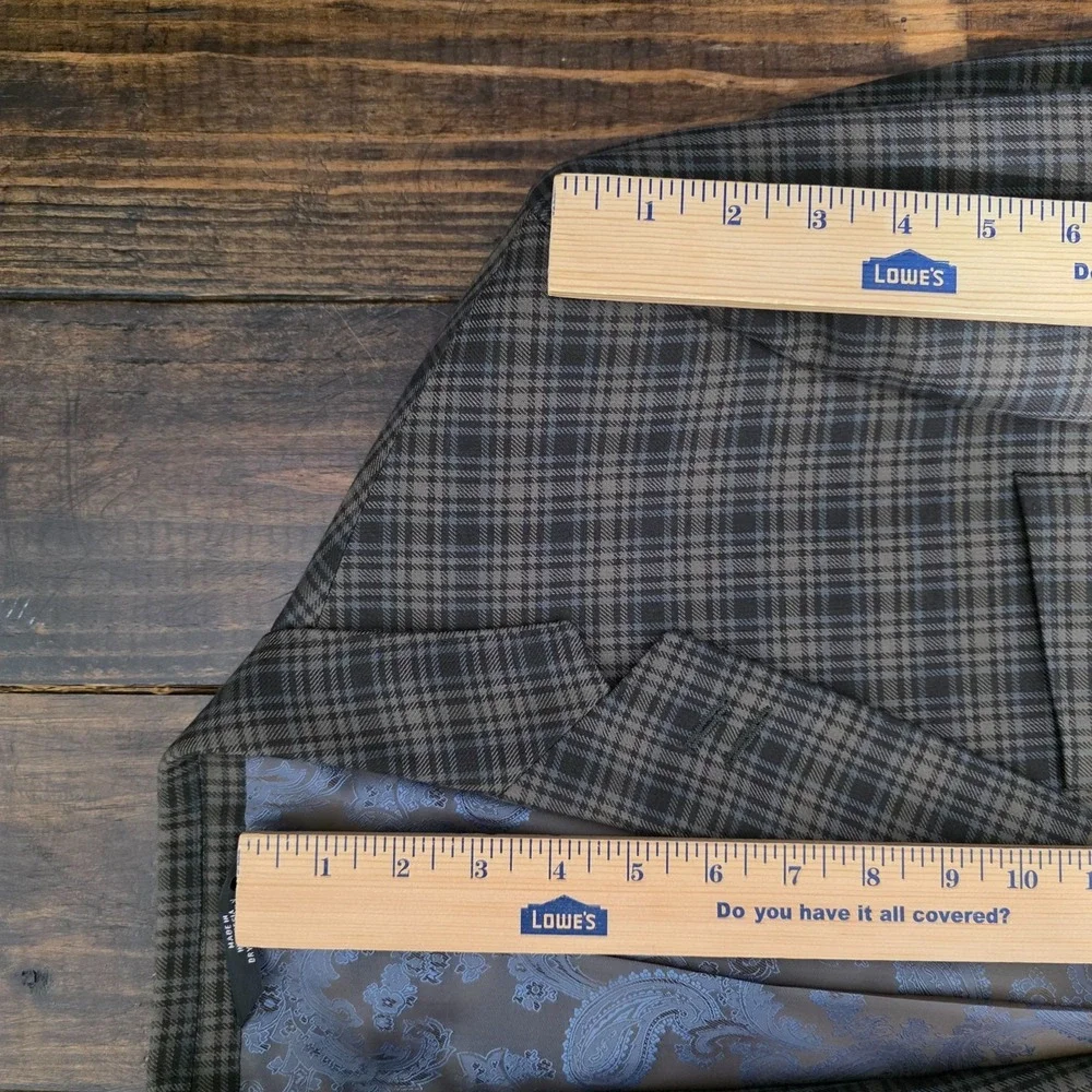 Haggar Men's Sport Coat Blazer Two Button Brown Checked‎ polyester LARGE